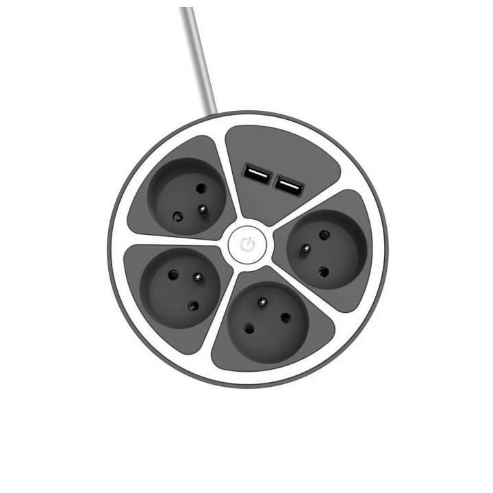 Chacon Multiprise bureau 16A.250V-Max 3680W  4x16A+2USBA cable 1,5m- C