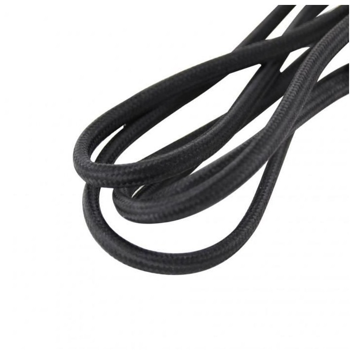 Chacon Rallonge textile noire 6A - 1,5m. Fiche noire