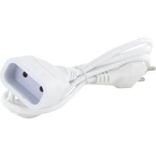 Chacon Rallonge textile blanc 6A - 1,5m-Fiche blanche