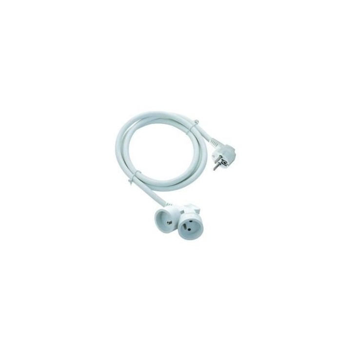 Chacon Prolongateur HO5VVF 3g1,5 3m dual head blanc (FR)