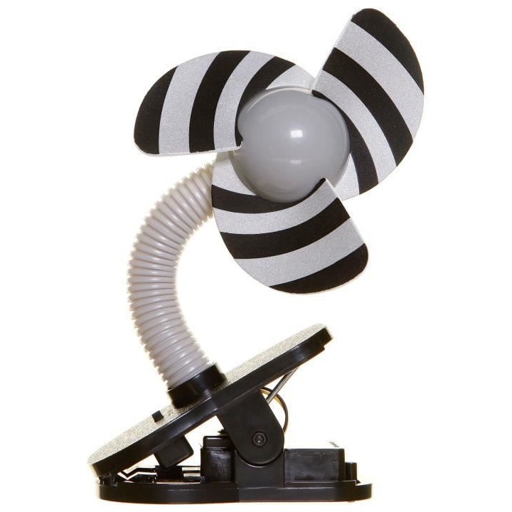 TEE-ZED VENTILATEUR DE POUSSETTE a CLIPSER - NOIR ET BLANC