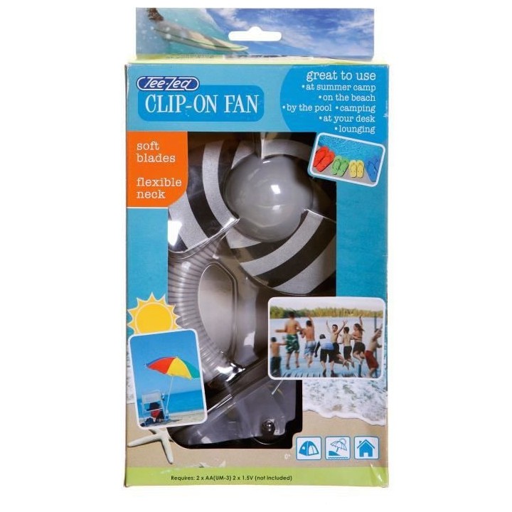 TEE-ZED VENTILATEUR DE POUSSETTE a CLIPSER - NOIR ET BLANC