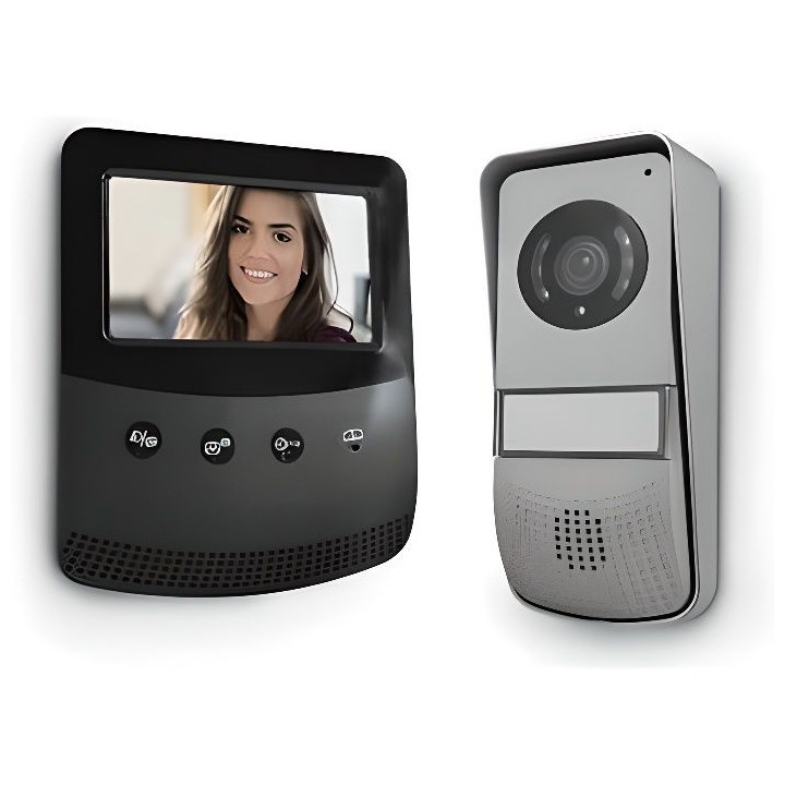 AVIDSEN Visiophone 2 fils - Écran 4,3 pouces - Noir/Gris