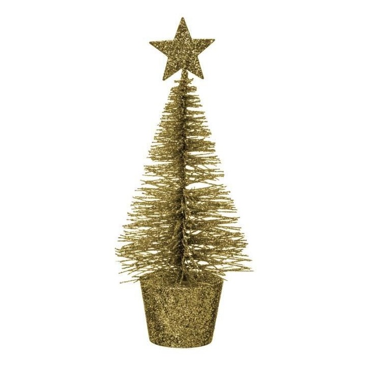 Décoration de sapin de table - pailletée - H14 cm