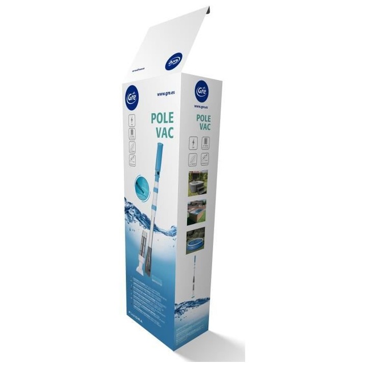 GRE - Nettoyeur de fond a batterie pour piscine - Avec manche télésc