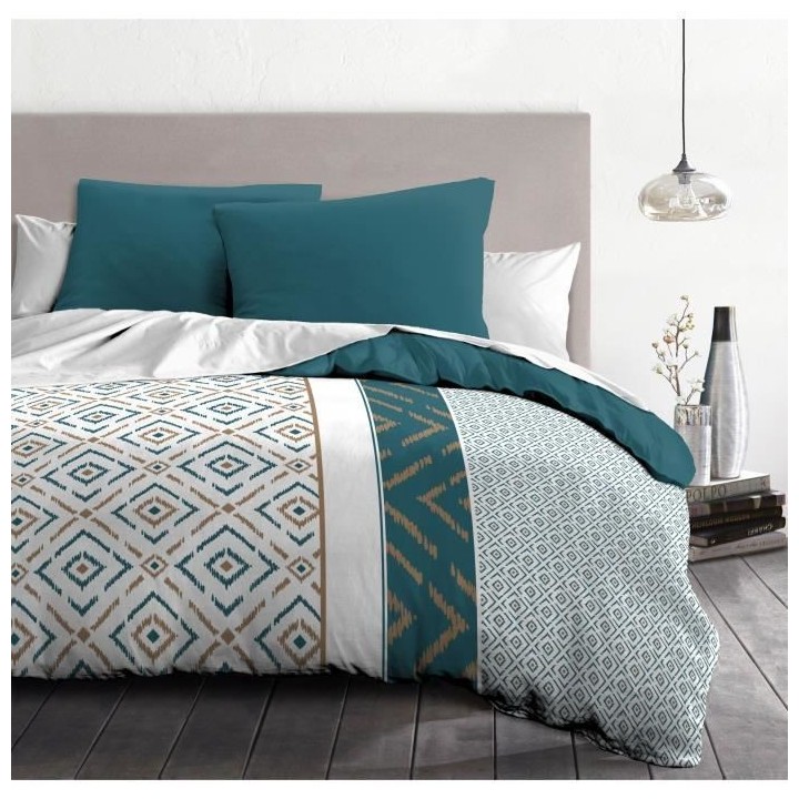 Parure de couette microfibre Ethno - 1 housse de couette 240x260 cm +