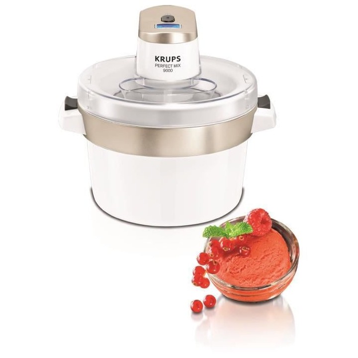 KRUPS Sorbetiere, Capacité 1,6 L, Utilisation simple, Couvercle anti-
