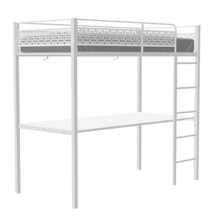 Lit mezzanine EDIBUR 90 x 190 cm - Blanc