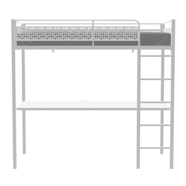 Lit mezzanine EDIBUR 90 x 190 cm - Blanc