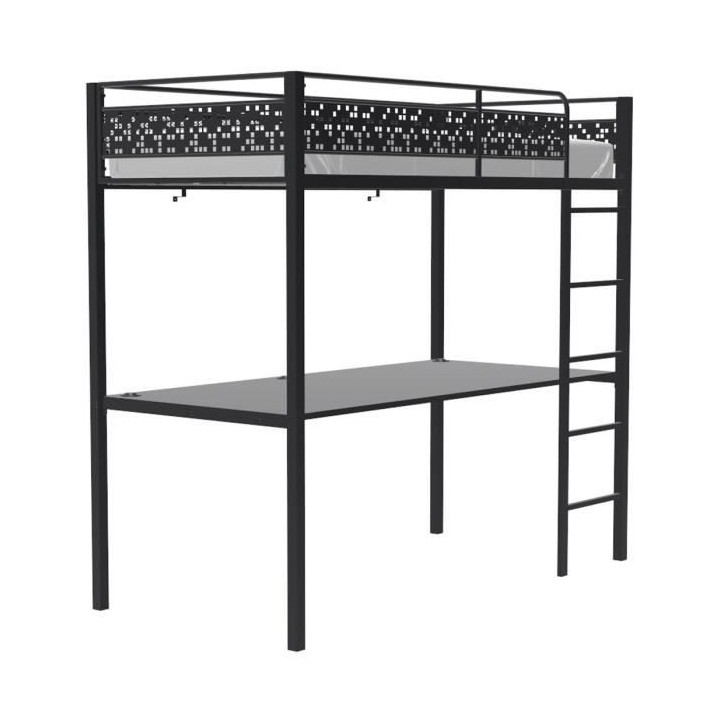 Lit mezzanine EDIBUR 90 x 190 cm - Noir