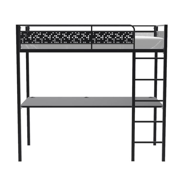 Lit mezzanine EDIBUR 90 x 190 cm - Noir