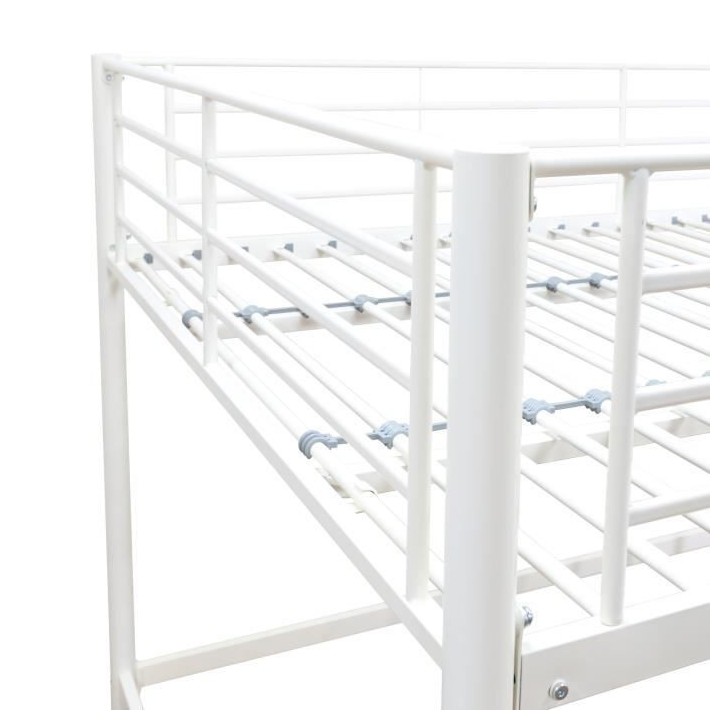 Lit mezzanine ELIOT 140 x 190 cm - Métal - Sommier inclus - Blanc