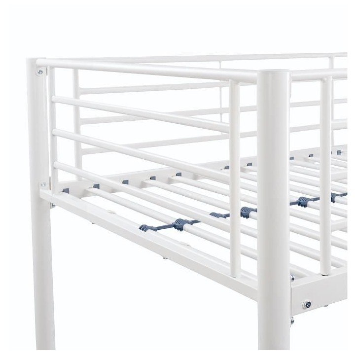 Lit mezzanine ELIOT 90 x 190 cm - Métal - Sommier inclus - Blanc