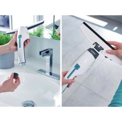 LEIFHEIT 51035 - Aspirateur a vitres et salle de bains Nemo - Réservoir 60ml - Autonomie 45min - IPX7 - Design ergonomique et f