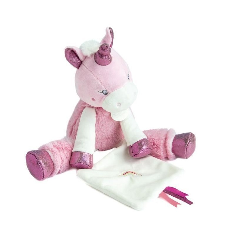 BABY NAT' Poupi et poussieres d'étoiles - Pantin avec doudou Licorne 30cm