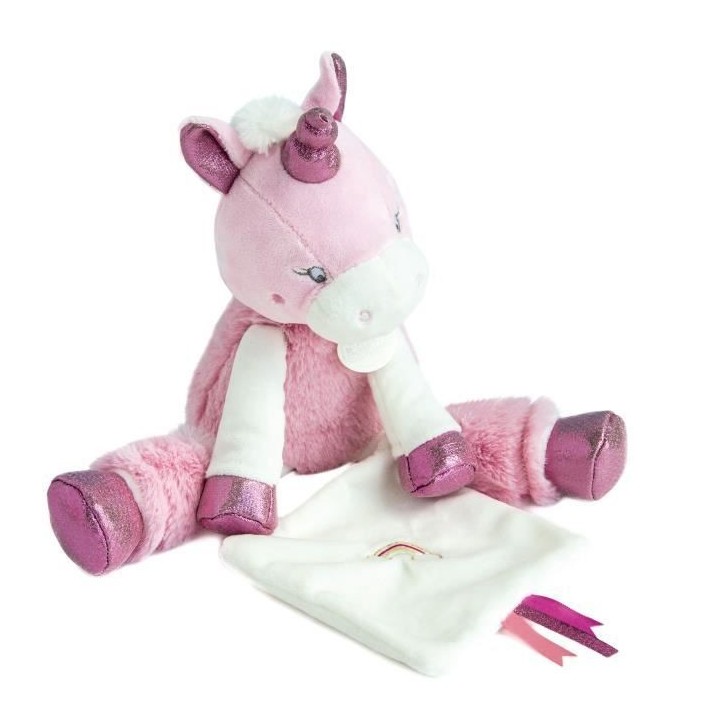 BABY NAT' Poupi et poussieres d'étoiles - Pantin avec doudou Licorne