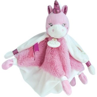 BABY NAT' Poupi et poussieres d'étoiles - Doudou Licorne 25cm - rose