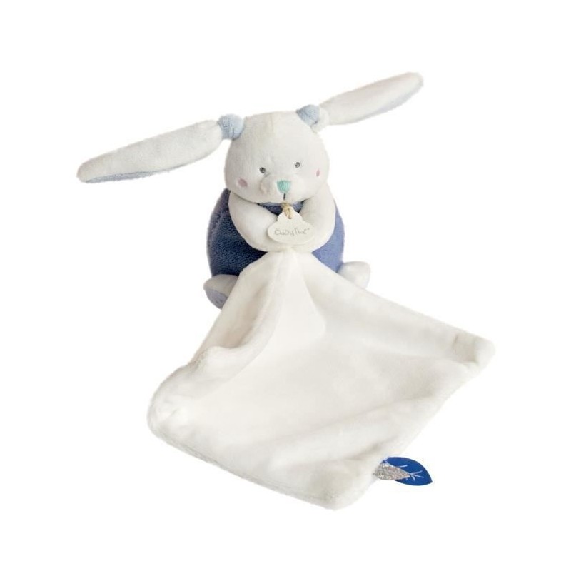 BABY NAT' Les layettes - Pantin avec doudou lapin 12 cm - bleu