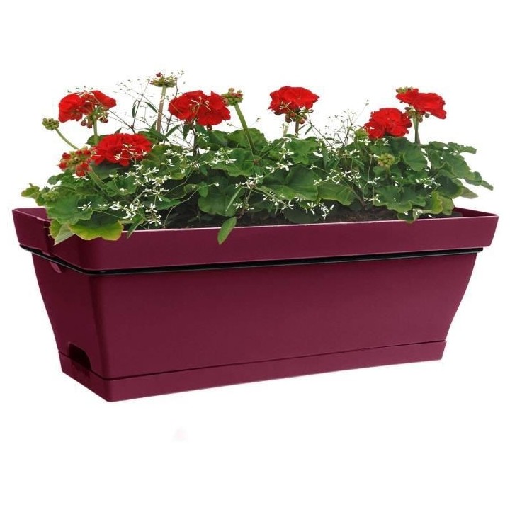 Jardiniere pour balcon - Jardiniere avec support - 49x28x20,5 cm - Con