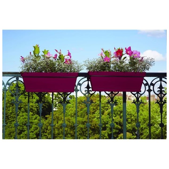 Jardiniere pour balcon - Jardiniere avec support - 49x28x20,5 cm - Con