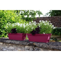 Jardiniere pour balcon - Jardiniere avec support - 49x28x20,5 cm - Contenance 11 litres - Coloris Griotte - PoeTIC