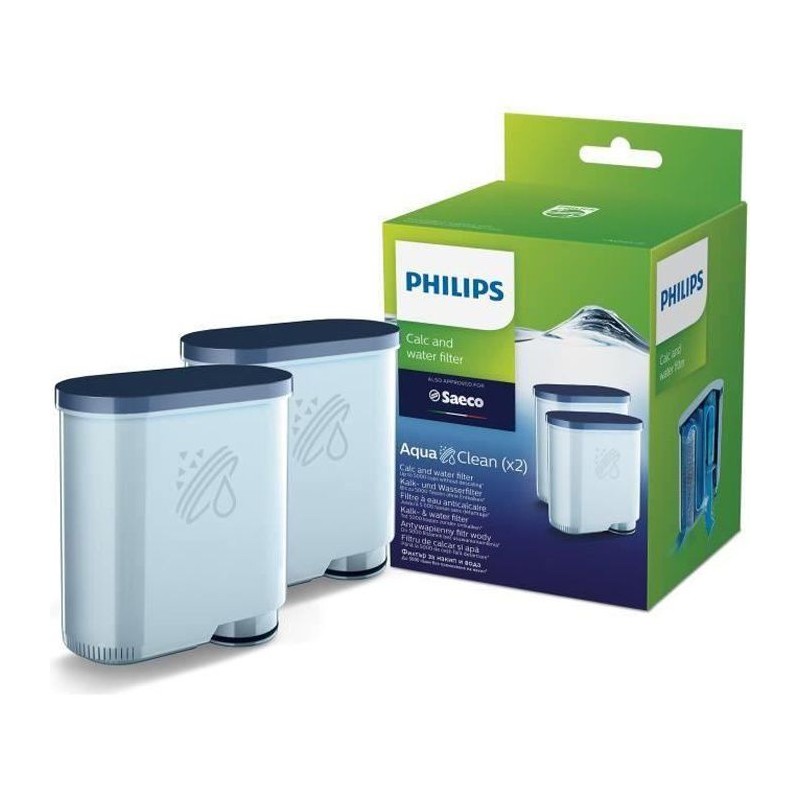 PHILIPS CA6903/22 Lot de 2 filtres a eau et a calcaire AquaClean