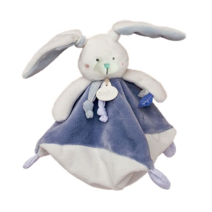 BABY NAT' Les layettes - Doudou lapin 25 cm - bleu