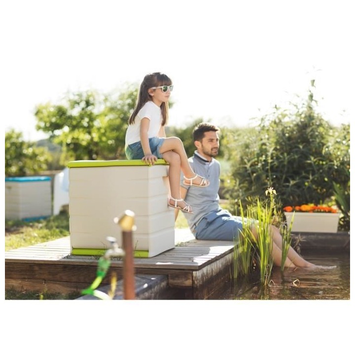 PLASTIKEN Coffre cadenassable avec roulettes - 190 L - Fonctionnel et