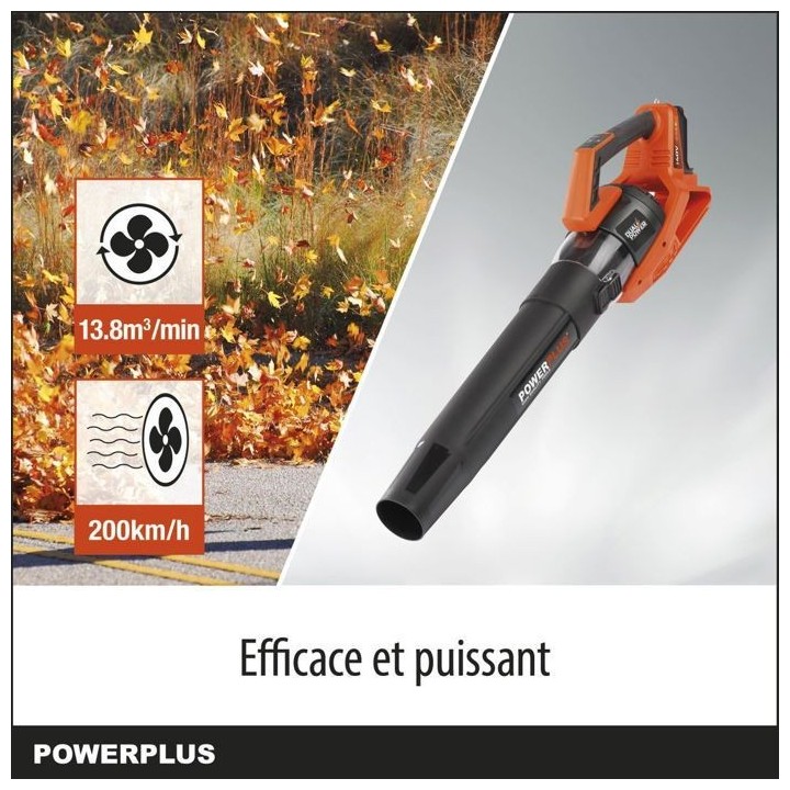 Dual Power Souffleur de Feuilles a Batterie POWDPG7526 - 40 V, Ramasse