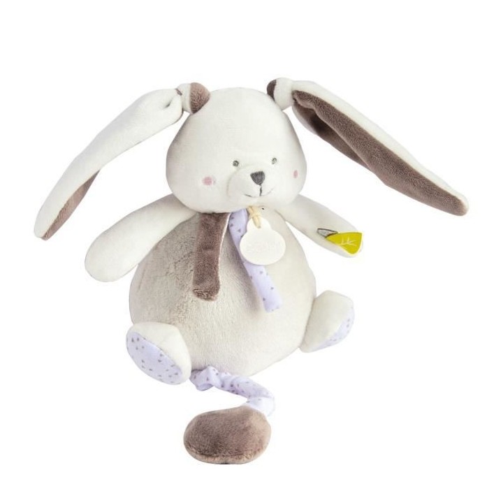 BABY NAT' Les layettes - Boîte a musique lapin 15 cm - gris