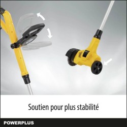 Désherbeur Téléscopique Électrique Powerplus POWXG6650 - Extracteur de Mauvaises Herbes, 400 W, avec Brosse en Nylon et en A