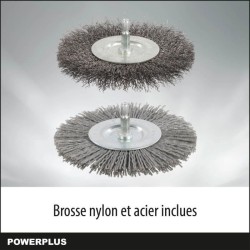 Désherbeur Téléscopique Électrique Powerplus POWXG6650 - Extracteur de Mauvaises Herbes, 400 W, avec Brosse en Nylon et en A