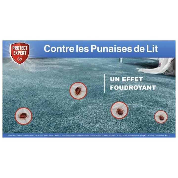 PROTECT EXPERT PUPAL1 | Anti-Punaises De Lits, Foudroyant, Pret a l'em