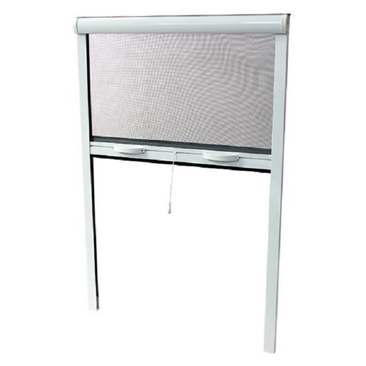 Moustiquaire de fenetre L125 x H145 cm en aluminium laqué blanc - Rec