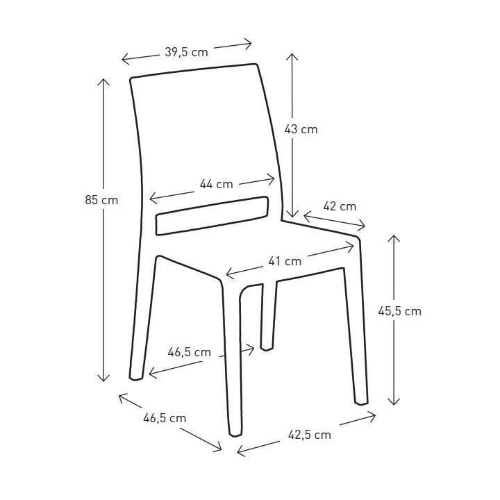 Lot de 4 Chaises de jardin Clio - Imitation résine tressée - 55 x 46