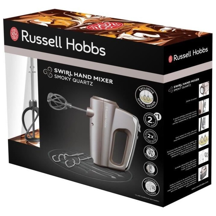 Russell Hobbs 25892-56 Batteur Mixeur Swirl, 5 Vitesses, Fonction Turb