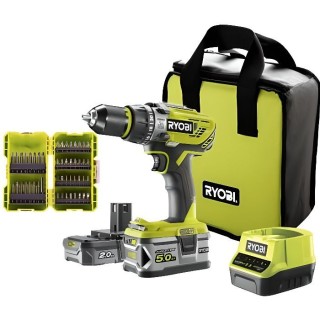 Perceuse-visseuse a percussion 18V - 2 batteries 5 et 2 Ah - chargeur