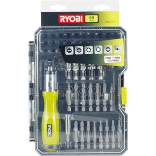 Coffret RYOBI 59 accessoires de vissage-boulonnage avec tournevis a cl