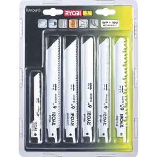 Pack de 6 lames scie sabre RYOBI OnePlus universelles bois et métal 1