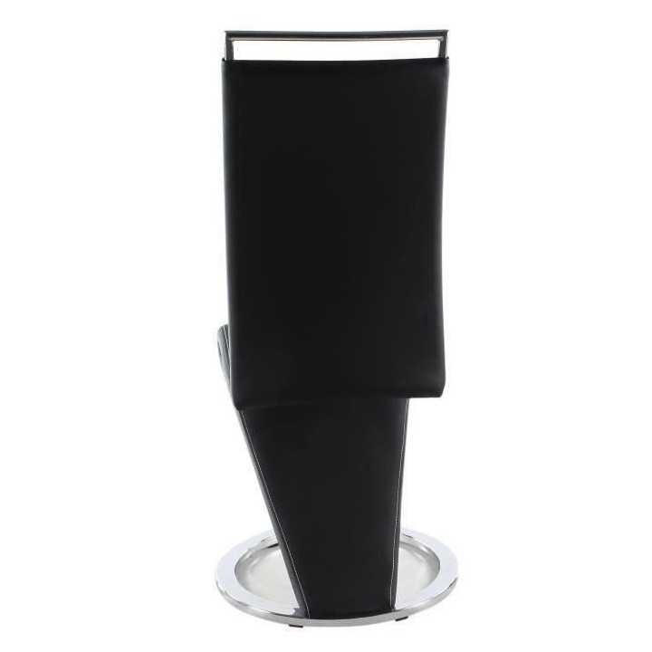 SIDNEY Lot de 2 chaises de salle a manger en métal - Simili noir - Co