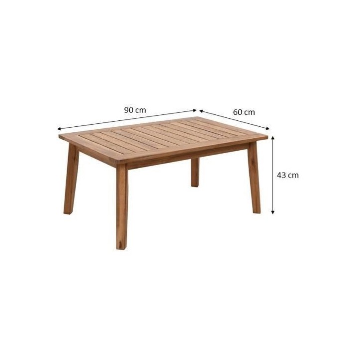 Salon de jardin en bois d'Acacia FSC et en corde avec coussins - 4 per