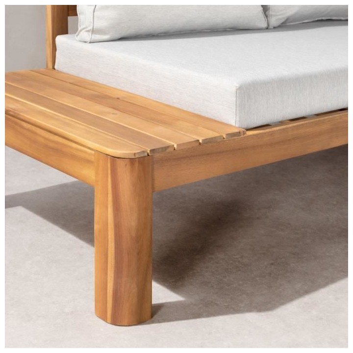 Salon de jardin en bois d'Acacia FSC - 5 personnes - SANA - Gris clair