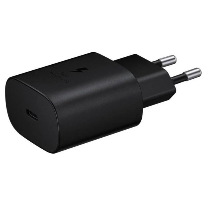 SAMSUNG Chargeur secteur Ultra Rapide 25W Noir + câble c/c