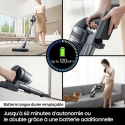 SAMSUNG Jet 90 Complexe Extra VS20R9076T7 - Aspirateur Balai sans Fil - Puissance 200 AW - Station de chargement - Brosse Motori