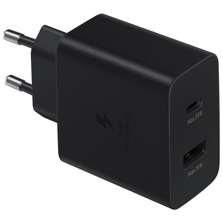 SAMSUNG Double Chargeur USB A+C PD 50W (15+35W) Noir