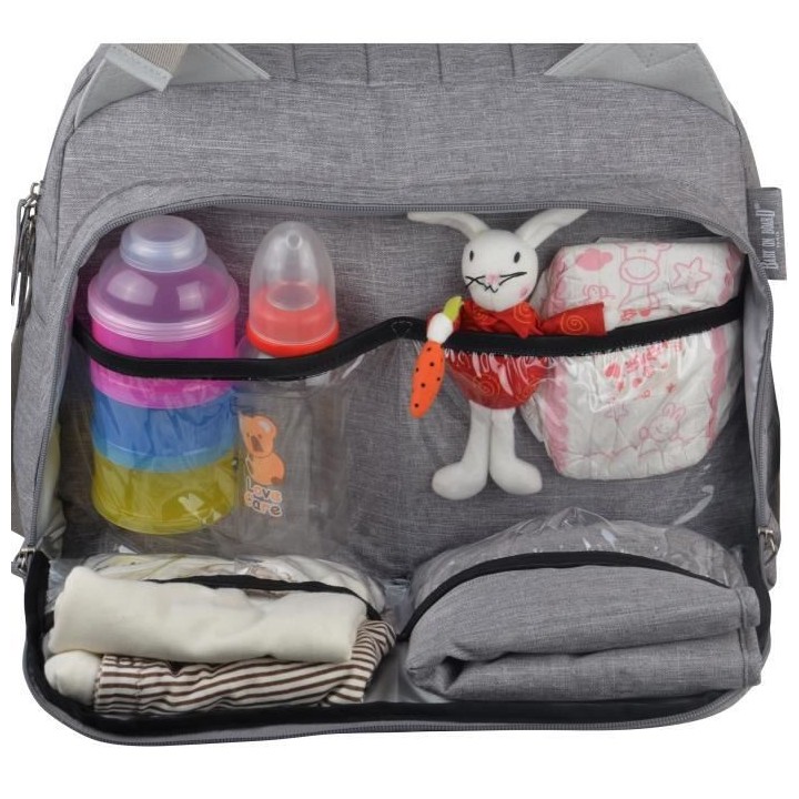 Baby on board-sac a langer - sac titou stone chiné - 2 compartiments