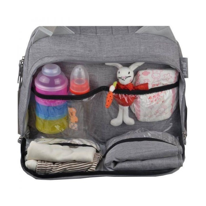 Baby on board-sac a langer - sac titou stone chiné - 2 compartiments