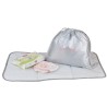 Baby on board-sac a langer - sac titou stone chiné - 2 compartiments 8 poches - sac repas - tapis a langer sac linge sale attac