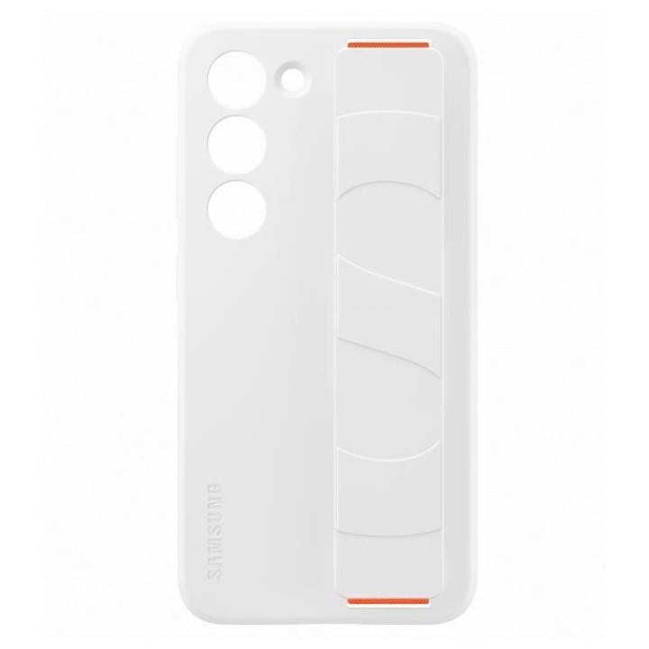 Coque Silicone SAMSUNG avec laniere S23 Blanc