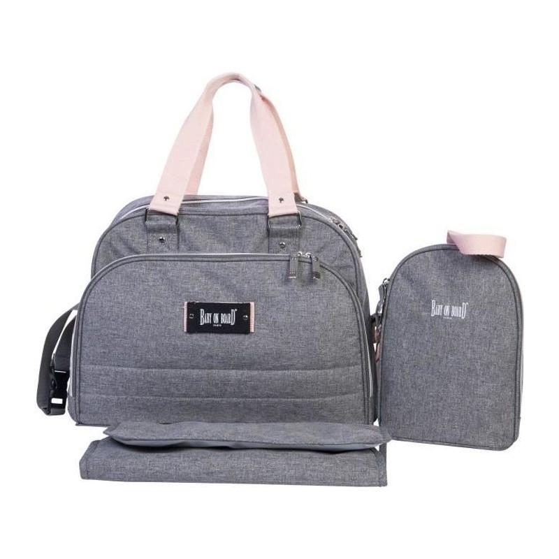 BABY ON BOARD Sac a langer URBAN Sweet Pink - gris/rose